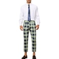 thumbnail image 2 of Lars Amadeus Plaid Dress Pants for Men's Ankle Length Checked Business Trousers, 2 of 4