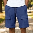 thumbnail image 3 of Bosfbaoi Mens Cargo Shorts Elastic Waist Drawstring Waffle Knit Textured Fabric Multi Pocket Casual Shorts for Streetwear Daily, 3 of 6