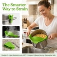 thumbnail image 6 of Snap N' Strain Clip On Strainer for Pots and Pans - Collapsible Silicone Pasta Strainer and Kitchen Gadget for Cooking - Easy to Use, Heat Resistant and Space Saving Colander - Green, 6 of 8