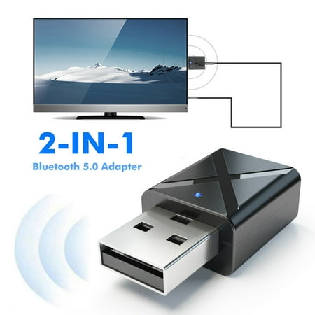 2 in 1 USB Bluetooth 5.0 Transmitter Receiver AUX Audio Adapter for (Best Bluetooth Transmitter And Receiver)