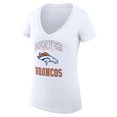 thumbnail image 2 of Women's G-III 4Her by Carl Banks White Denver Broncos Super-Slim Fit Lightweight Team Logo Graphic V-Neck T-Shirt, 2 of 5