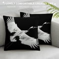 thumbnail image 3 of Orinice Flax Throw Pillow Cover Watercolor Bird Japanese Crane Asian Stork Animal Asia Black  Pillowcase Home Decor Square Cotton Linen Pillow Case Cushion Cover White, 3 of 5