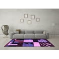 thumbnail image 3 of Ahgly Company Indoor Square Oriental Purple Modern Area Rugs, 5' Square, 3 of 4