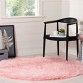 thumbnail image 2 of Safavieh Faux Sheep Skin Collection FSS235G Silken Glam 2.35-inch Thick Area Rug, 5' x 5' Round, Pink, 2 of 5