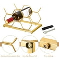 thumbnail image 4 of Unique Bargains Countertop Wine Rack, Metal Wine Cellar Racks, Tabletop Free Standing Wine Bottle Stand Holder Display Shelf, Gold, 4 of 6
