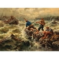 thumbnail image 3 of Egide Linnig 18x14 Black Modern Framed Museum Art Print Titled - Saving the Shipwrecked Sailors, 3 of 5