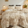 XeGe Tie Dye Plush Shaggy Duvet Cover Set, Ombre 3 Pieces Soft Velvet Fluffy Furry Bedding Set
