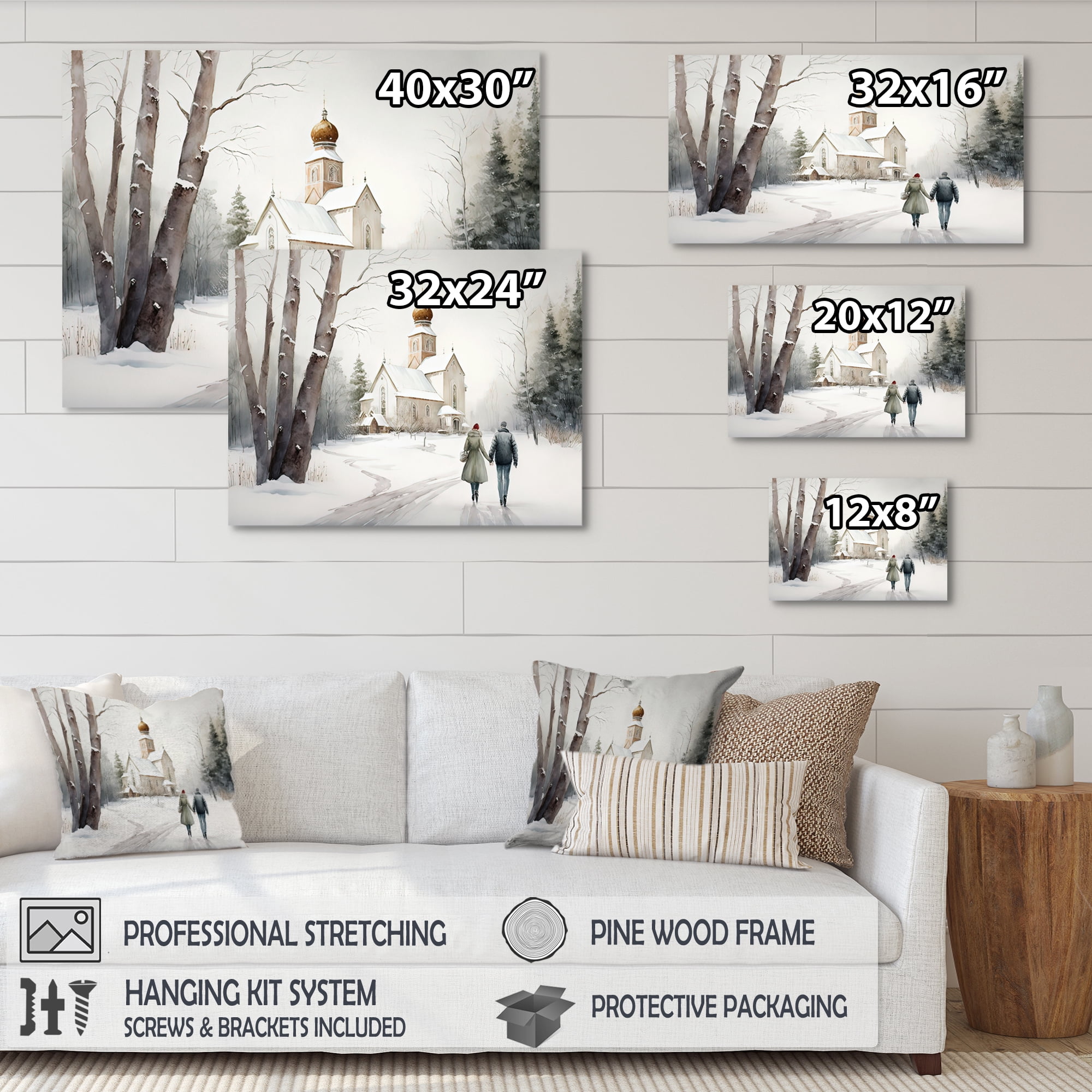 Designart Couple In Love Going To The Church III Canvas Wall Art