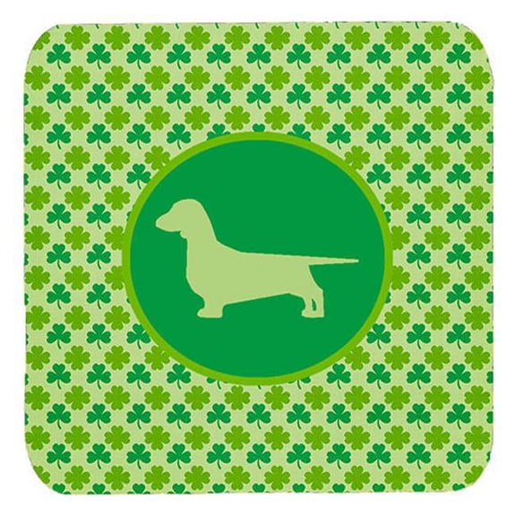 Dachshund Lucky Shamrock Foam Coasters, Set Of 4