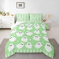 thumbnail image 2 of Manfei Kawaii Ghost Child Bedding Comforter Set, Green Cartoon Halloween Animal Twin Comforter Sets, Sugar Gothic Style Bedding Set, Breathable Home Decor, 2pcs, 2 of 8