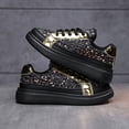 thumbnail image 5 of Ticikt Girls Sneakers Glitter Tennis Shoes Lightweight Non- Running Walking Shoes for Toddler/Little Kid/Big Kid,Color:Black,Size:6-7 Years, 5 of 8