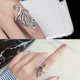 thumbnail image 3 of Anillo de aleación vintage para mujer, dedal ajustable, lazo de ganchillo (pavo real plateado) Hugtrwg Para estrenar, 3 of 8