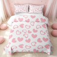 thumbnail image 2 of Erosebridal Cartoon Hearts Twin Quilt Set, Kawaii HeartTwin Coverlet Set, Pink Reversible, Soft Pink, 2 Pieces (1 Bedspread and 1 Pillowcase), 2 of 7