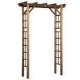 thumbnail image 1 of Outsunny 85" Wooden Garden Arbour, Outdoor Garden Arch Trellis, Carbonized, 1 of 10