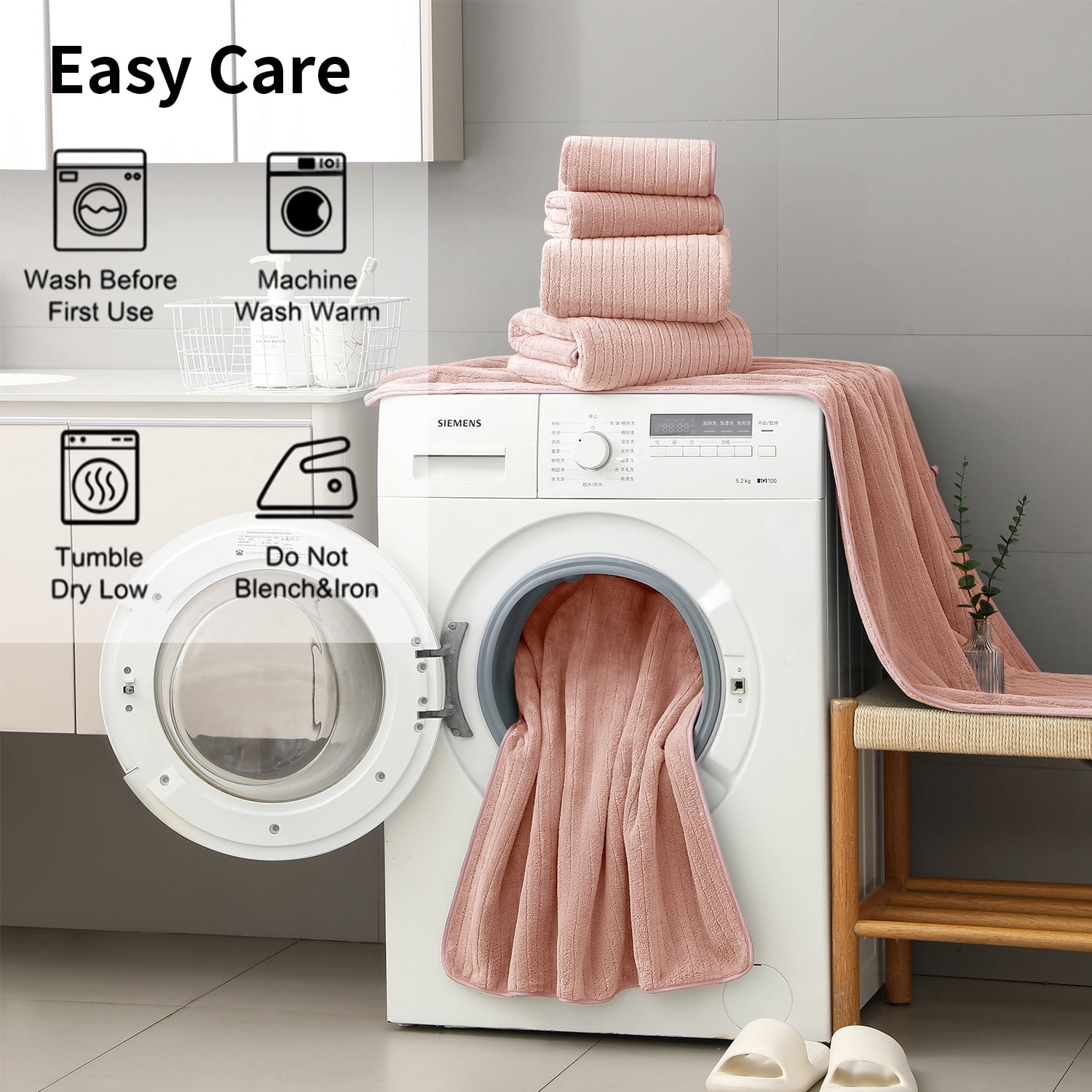 Covina Home 8 Piece Dark Orange Bath Towel Set Microfiber Bathroom Towel Set Ultra Soft Plush Oversized Towels Adult Luxury Bath Sheet