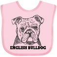 thumbnail image 3 of Inktastic English Bulldog Sketch Portrait with Dog Breed Name Boys or Girls Baby Bib, 3 of 4