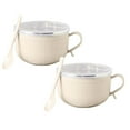 thumbnail image 2 of DMHW74S 2PCS 2025 New Microwave Safe Soup Mug With Lid For Noodles Coffee Stews 16 Oz BPA Free Ceramic Bowl For College Dorm Office Use, 2 of 4