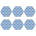 thumbnail image 2 of Honeii Cute Shark Print Leather Coaster Set of 6, Ideal for Safeguarding Your Furniture from Drinks Spills and Effortless Cleanup,Hexagon, 2 of 7