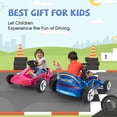 thumbnail image 3 of TOBBI 12V Kids’ Go Kart, Outdoor Battery Powered Ride on Car for Boys and Girls Aged 3-8, Children’s Electronic Toy Go Kart with 2 Speed Modes, Remote Control,Bluetooth, Blue, 3 of 9
