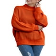 thumbnail image 1 of Automne Hiver Femmes Col Roulé Pull à Manches Longues en Vrac Chunky Tricot Pull, 1 of 7