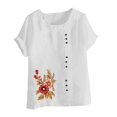 thumbnail image 4 of Camisetas de Manga Corta para las Mujeres Impreso Botón de Manga Corta Camiseta Blusa Poliéster, Ropa Casual Mirar Superior para las Mujeres, 4 of 4