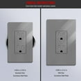 thumbnail image 4 of ENERLITES Screwless Decorator Wall Plate Child Safe Outlet Cover, Gloss Finish, Medium Size 1-Gang, Unbreakable Polycarbonate Thermoplastic, SI8831M-GY, Gray, 4 of 5