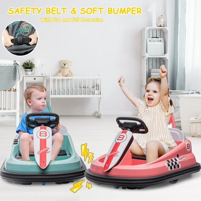 EDTara Bumper Car for Toddler, 6v Electric Ride On Toy for Ages 3-6, Features 360 Degree Rotation, 2 Speeds, Lights, Music, and Horn for Safe, Interactive Fun