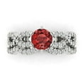 thumbnail image 2 of Clara Pucci 14K White Gold Round Cut 1Ct Natural Garnet Engagement Ring + Matching Band - Luxury Box Included, 2 of 7