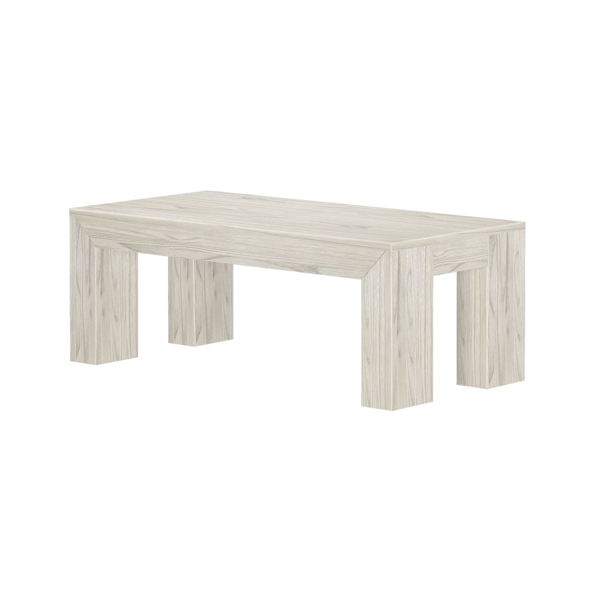 Plank+Beam Solid Wood 40" Modern Coffee Table, Rectangular Center Table for Living Room