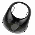 thumbnail image 4 of Deflector de viento para faros delanteros de 7 pulgadas, parabrisas universal para motocicletas (lente negra brillante), 4 of 15
