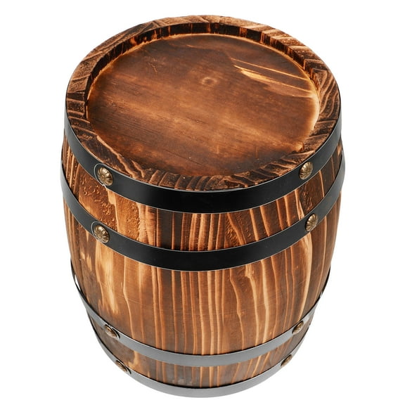 ELAYARD Barrel Decor Wooden Barrel Decor Dark Brown Home Decoration 1Set