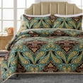 thumbnail image 2 of WannaToo Quilt Twin Size Comforter Cotton Bedding Set With Shams, Coffee, 2 of 7
