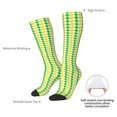 thumbnail image 4 of Rateoe yellow and green houndstooth Pattern Women’s Knee High Crew Socks,Trouser Socks, – Comfortable, Breathable, Moisture-Wicking and Soft, 4 of 6