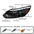 thumbnail image 3 of Spec-D Tuning LED Turn Signal Black Projector Headlights Compatible with 2012-2014 Ford Focus, Fit For United States and Canada, Left + Right Pair Headlamps Assembly, 3 of 5