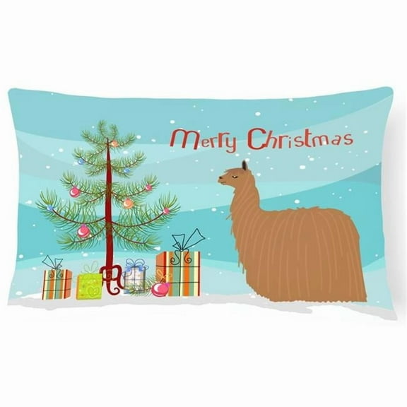 Carolines Treasures BB9287PW1216 Alpaca Suri Christmas Canvas Fabric Decorative Pillow, Teal, 12H x16W, multicolor