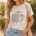 thumbnail image 4 of Jollimate God Designed Me Created Me Shirt, Floral Christian Faith Women Graphic Tee, 4 of 5