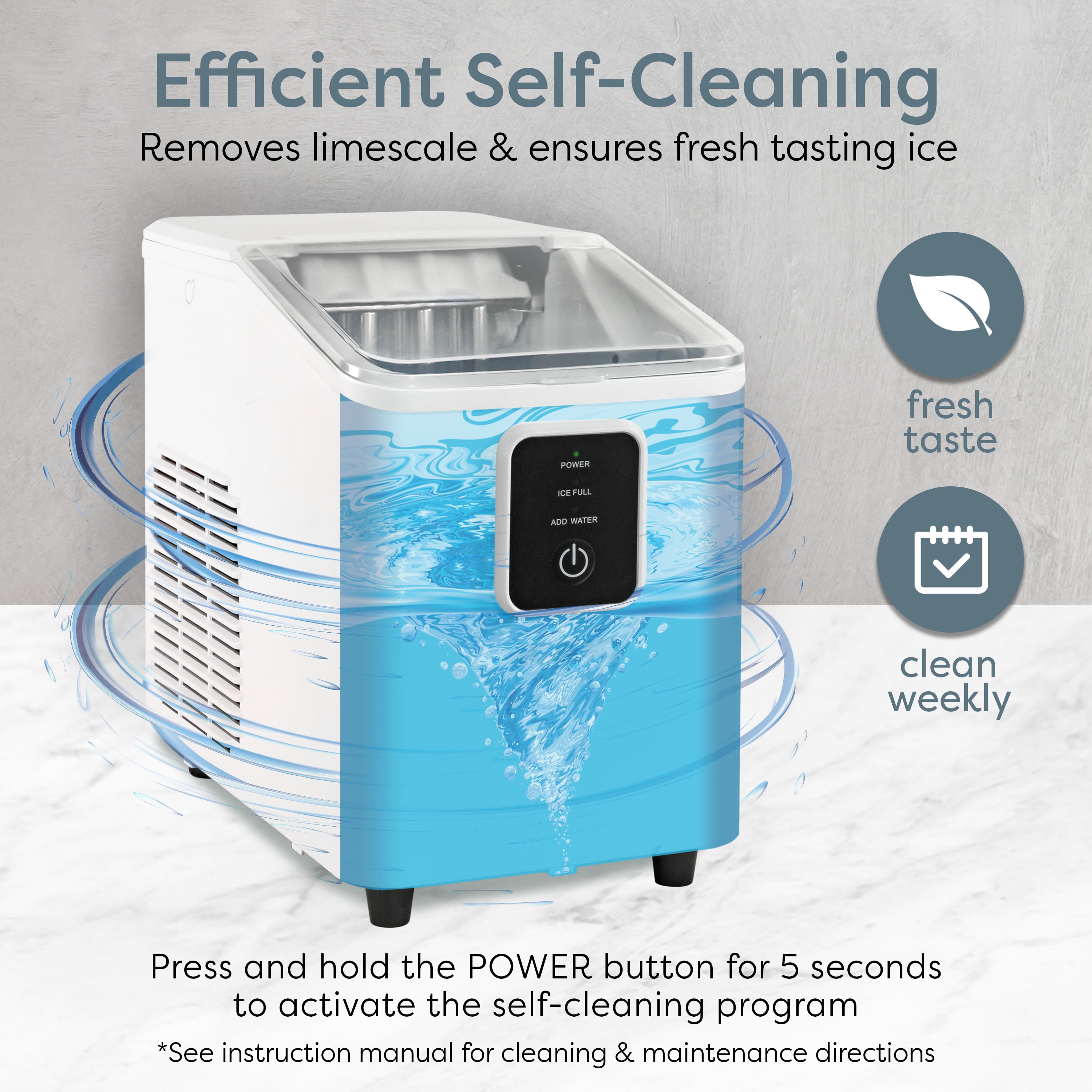 Igloo Countertop Ice Maker, Automatic Self-Cleaning Ice Maker Machine with Ice Basket and Scoop, White