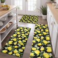 thumbnail image 2 of Yellow Lemon Fruit Flowers Black Pattern Kitchen Rugs Sets Of 3,Kitchen Runner Rugs Non Skid Washable,Decorative Kitchen Floor Mats for Kitchen,Sink,Laundry,17"x30"+ 17"x47" + 17"x59", 2 of 6