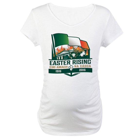 CafePress - Easter Rising (Gaelic) Maternity T Shirt - Cotton Maternity T-shirt, Cute & Funny Pregnancy Tee