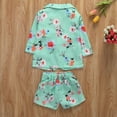 thumbnail image 5 of Baby 2Pcs Summer Outfits, Floral Printed Lapel Long Sleeves Coat + Shorts, 5 of 10