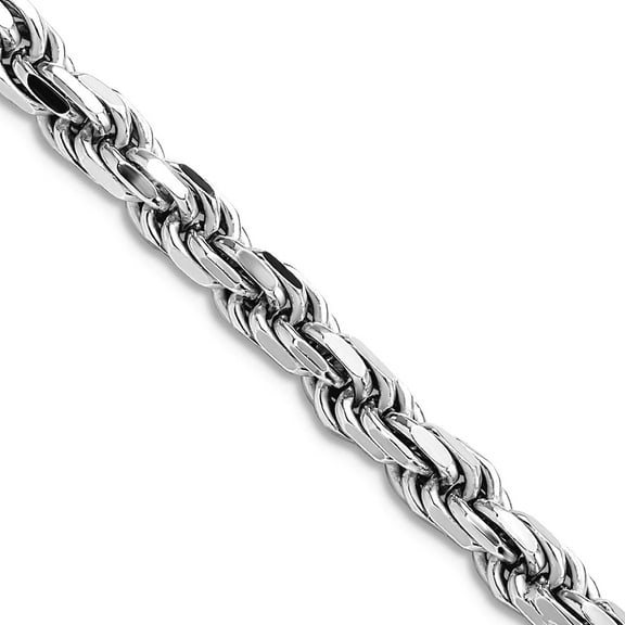 925 Sterling Silver Rhodium Plated 4.6mm Sparkle-Cut Rope Chain Necklace 18 Inch Chain Necklace for Women and Men