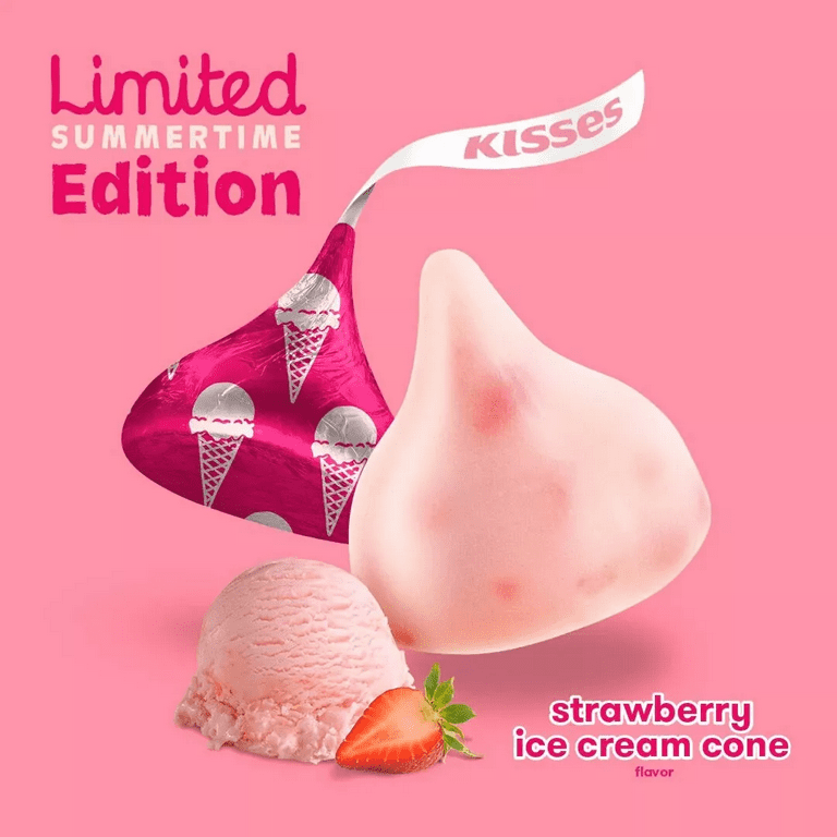 Bulk Strawberry Ice Cream Cone Candy - 1 Pound Bag (100 Pieces) Of Individually Wrapped Milk Chocolates