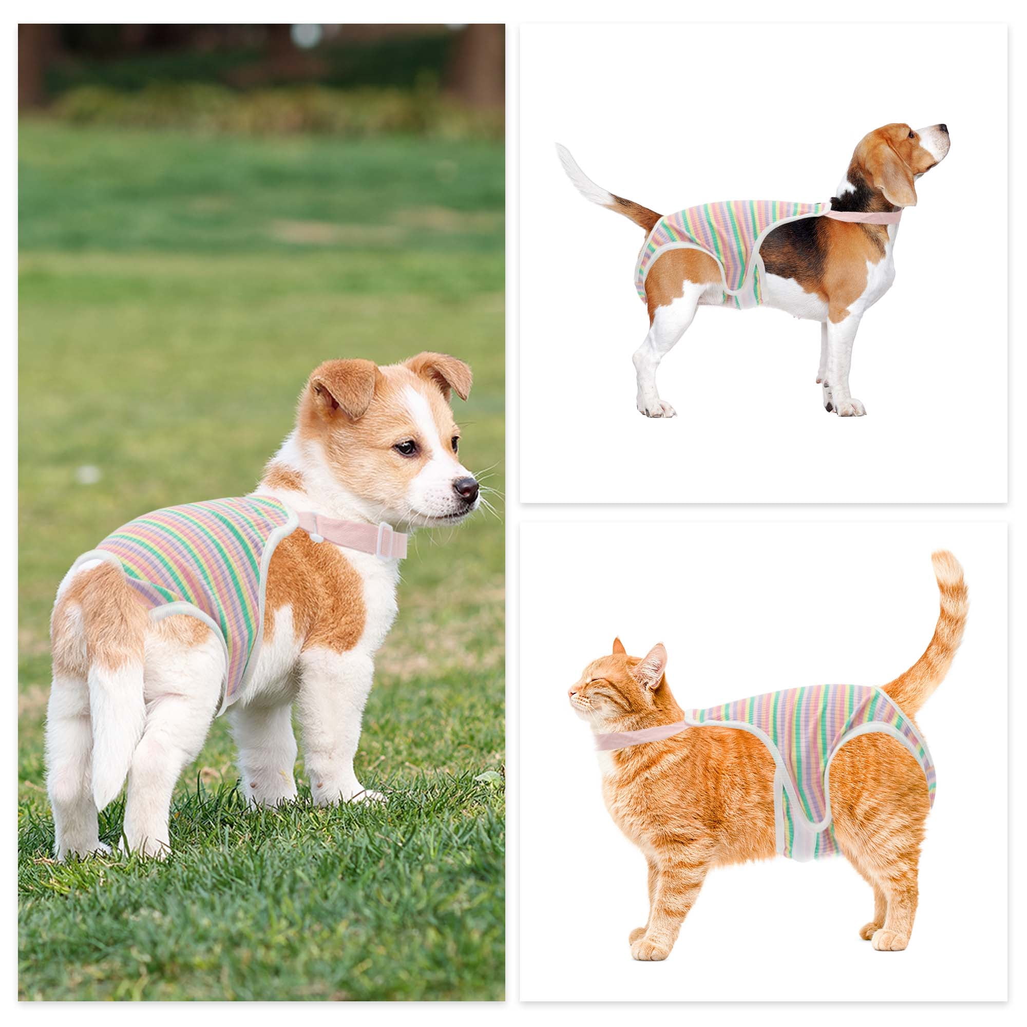 Unique Bargains Dog Diapers for Dogs Washable Reusable Pants Pink L