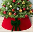 thumbnail image 4 of Christmas Tree Collar - Velvet Xmas Tree Ring Skirt, with Bow Ornament, Rustic Christmas Tree Skirt, Christmas Decorations, 4 of 11