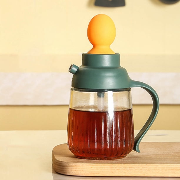 Fiudx Botella de Aceite, Diseño Automático a Prueba de Fugas, Jarra de Vidrio para Vinagre de Soja, Manejo con Una Sola Mano, para Cocinar Barbacoas Al Aire Libre, Herramienta Esencial de Cocina, Com