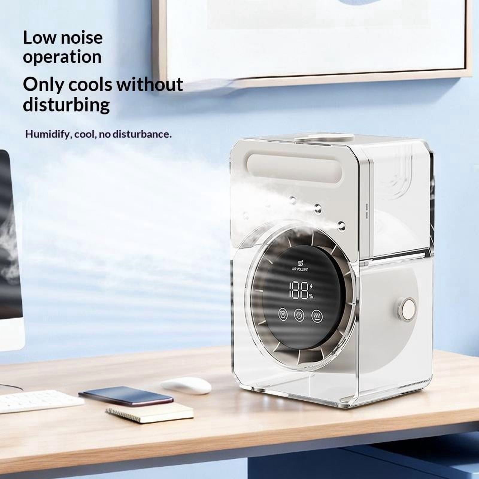 3-in-1 Portable Air Cooler Fan, USB Mini Air Conditioner with Humidifier & Fan, 500ML Water Tank, 100-Speed Mist Cooling Desktop Personal Air Cooler