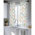 thumbnail image 5 of Teal Orange Eucalyptus Sheer Curtains 39 Inch Length 2 Panels Set for Living Room/Bedroom, Weeping Botanical Leaves Kitchen Curtains Grommet Semi-Sheer Curtains Drapes Window Treatments 27.5"x39"x2, 5 of 7