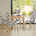thumbnail image 3 of PiccoCasa Stretch Washable Chair Slipcover Short Floral Dining Chair Cover, Black, 3 of 6