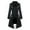 Black, variant on Women's Fashion Solid Color Long Sleeve Triple- Winter Outerwear Coat