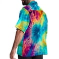 thumbnail image 3 of tie dye27 Men's Hawaiian Printed Short Sleeve Button Down Casual Beach Shirt's, Unisex, 3 of 6